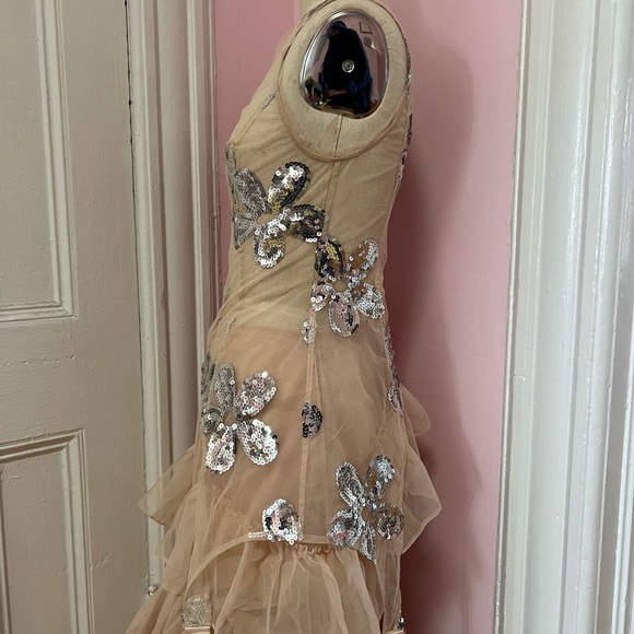 Simone Rocha SS23 Zipup Tank with Sequin Floral Accents - Picture 4 of 5